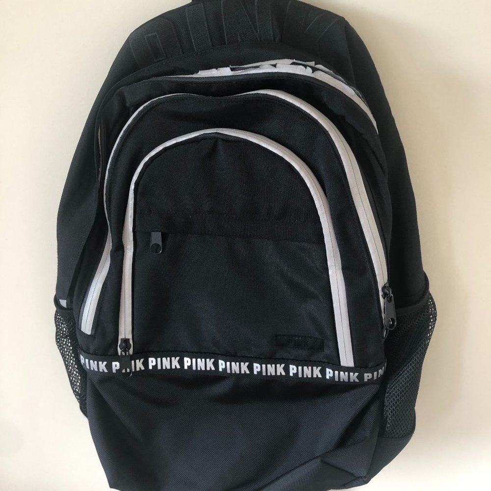 black victoria's secret pink backpack